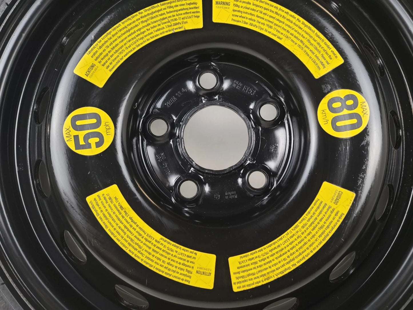 Spare Tire 18'' Fits: 2007-2015 Audi Q7 Compact Donut
