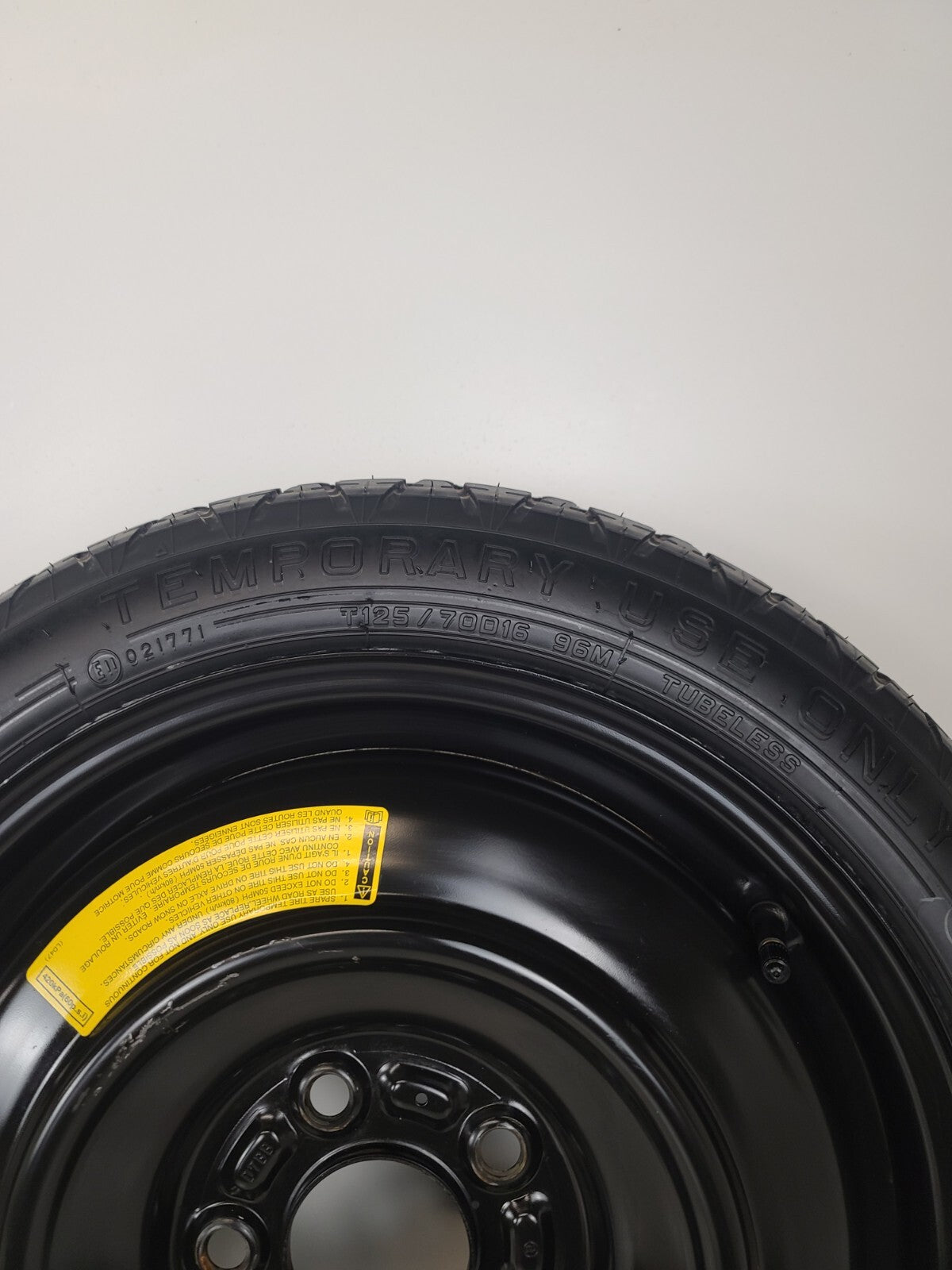 SPARE TIRE W/JACK KIT 16" FITS 2016 MAZDA3 COMPACT DONUT