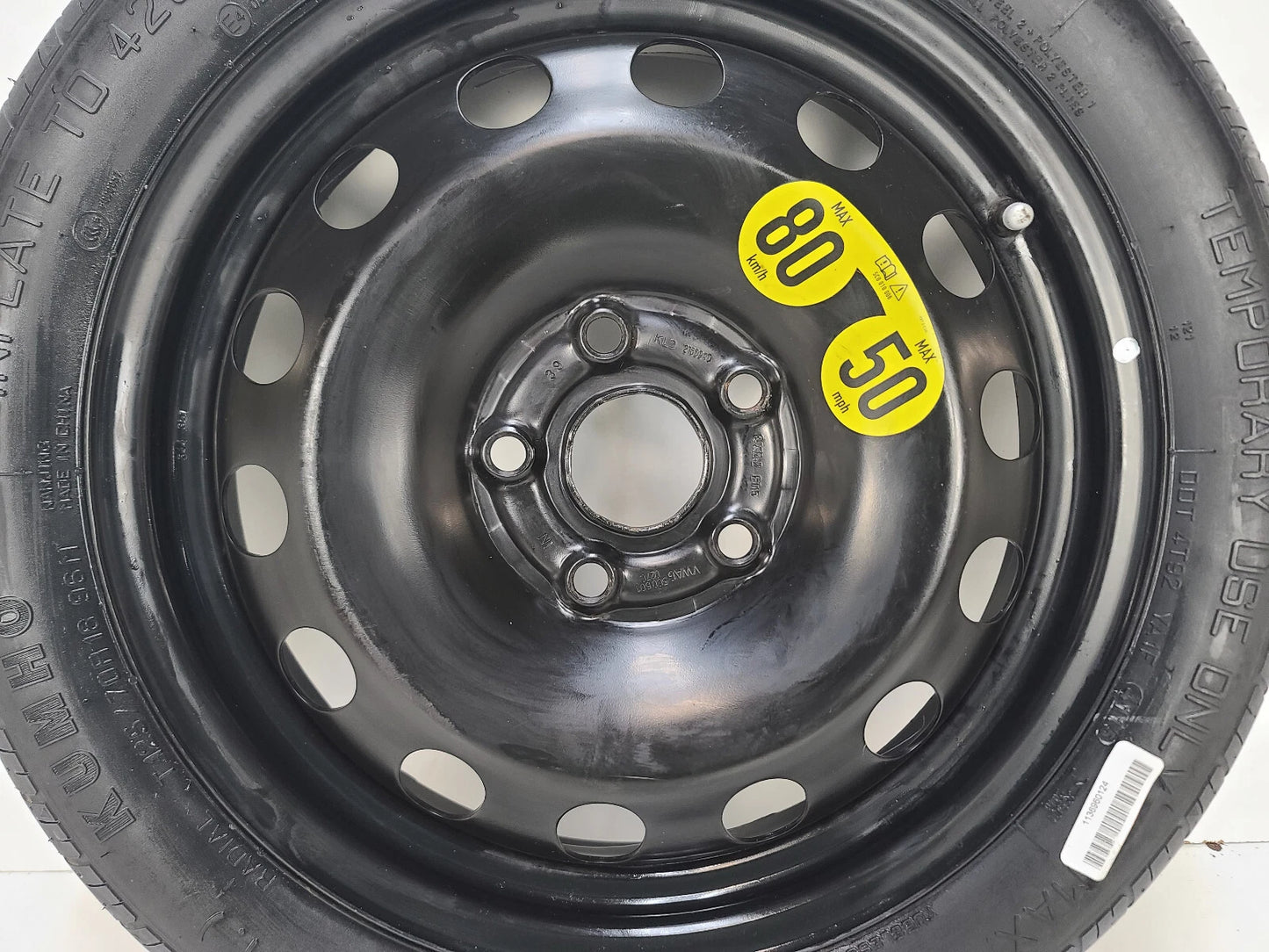 Spare Tire W/Jack Kit 16" Fits 2014-2019 Volkswagen Golf Genuine Donut