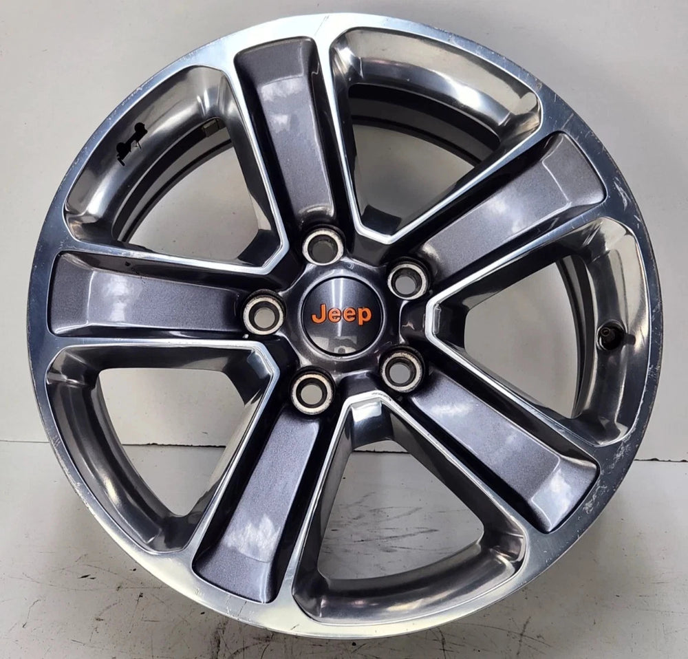 2018-2023 Jeep Wrangler Wheel 18x7.5 Polished Grey 5 Spoke OEM