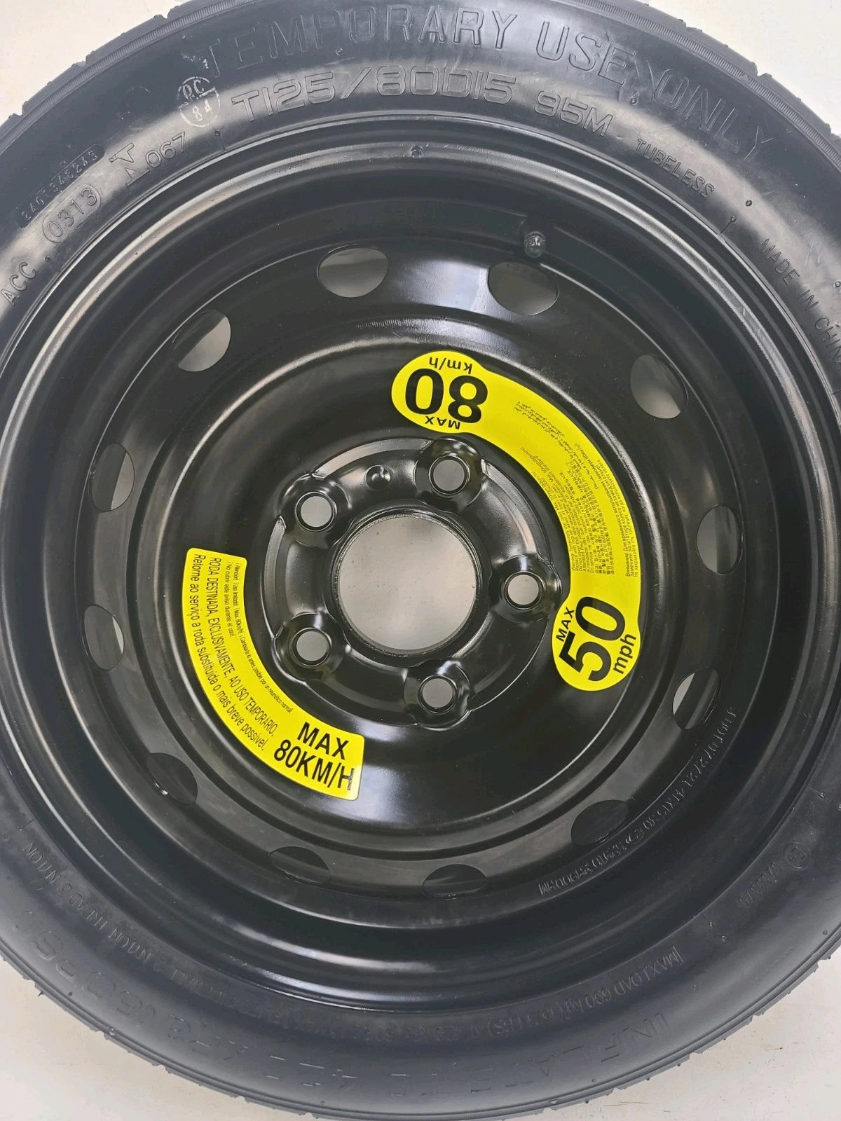 Spare Tire 15" W/Jack Kit Fits: 2024 Kia Forte  Compact Donut