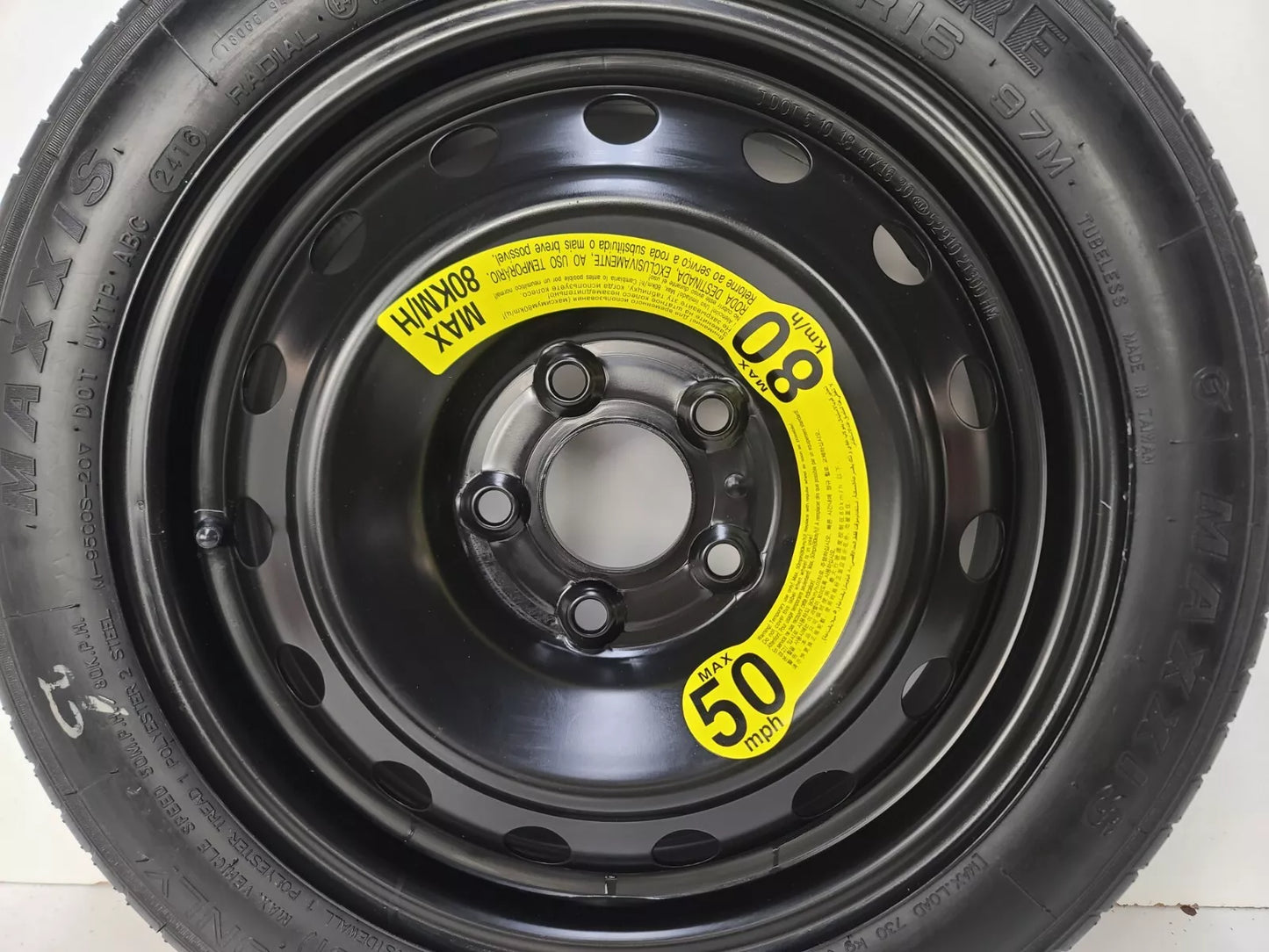 Spare Tire 16" Fits 2017-2022 Hyundai Ioniq Compact Donut