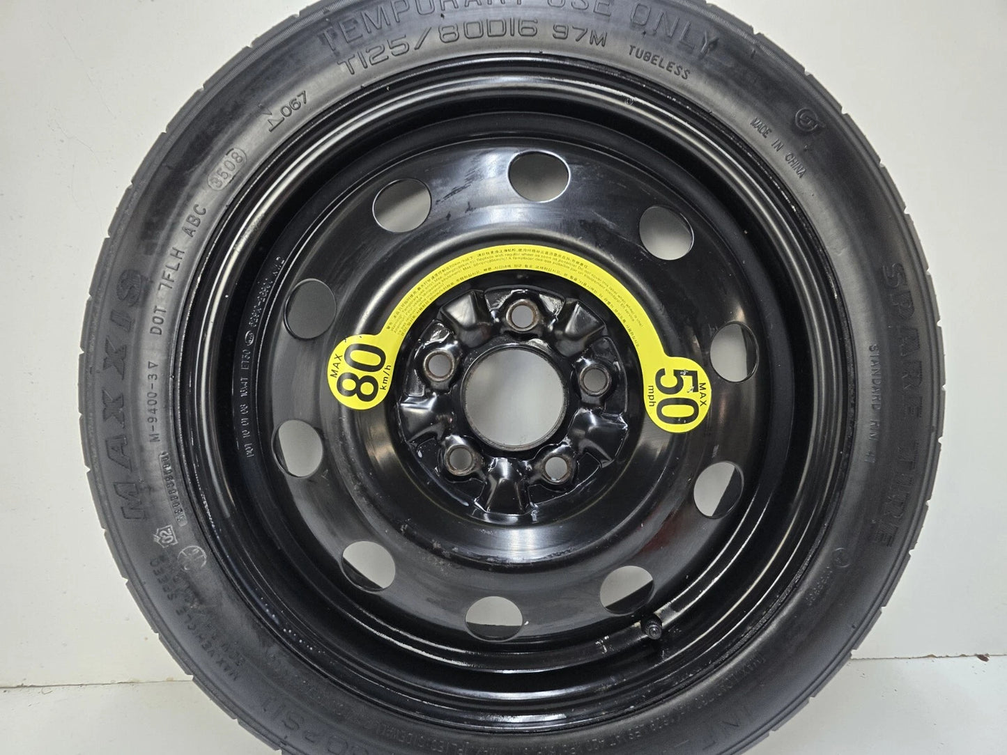 SPARE TIRE W/JACK KIT 16" FITS 2011 KIA OPTIMA DONUT .