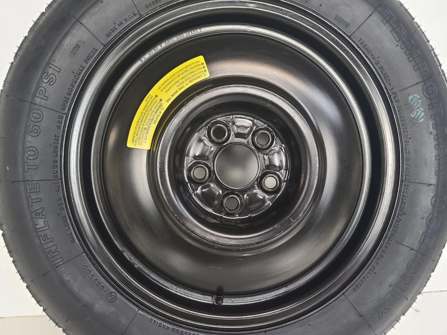 SPARE TIRE W/JACK KIT 16" FITS 2010-2017 SUBARU IMPREZA COMPACT DONUT