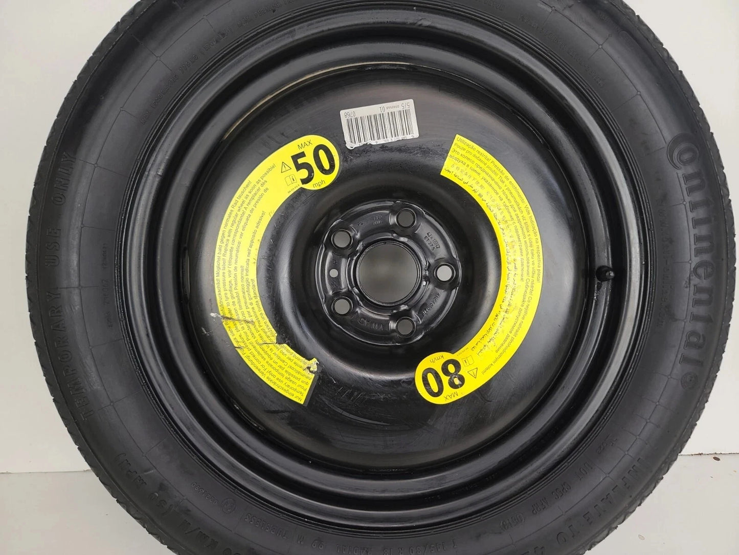 SPARE TIRE W/JACK KIT 18" FITS 2018-2024 VOLKSWAGEN TIGUAN COMPACT DONUT