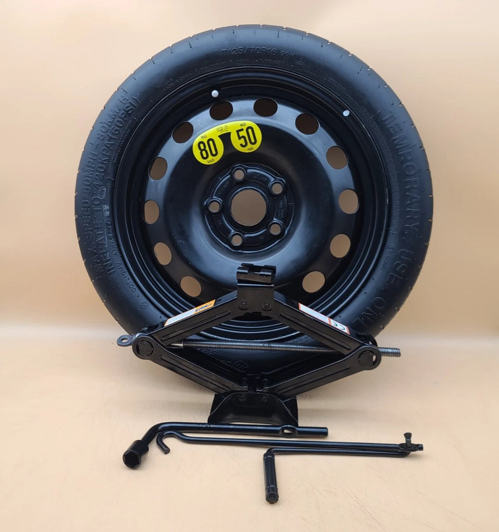 SPARE TIRE W/JACK KIT 16" FITS 2014-2019 VOLKSWAGEN GOLF COMPACT DONUT