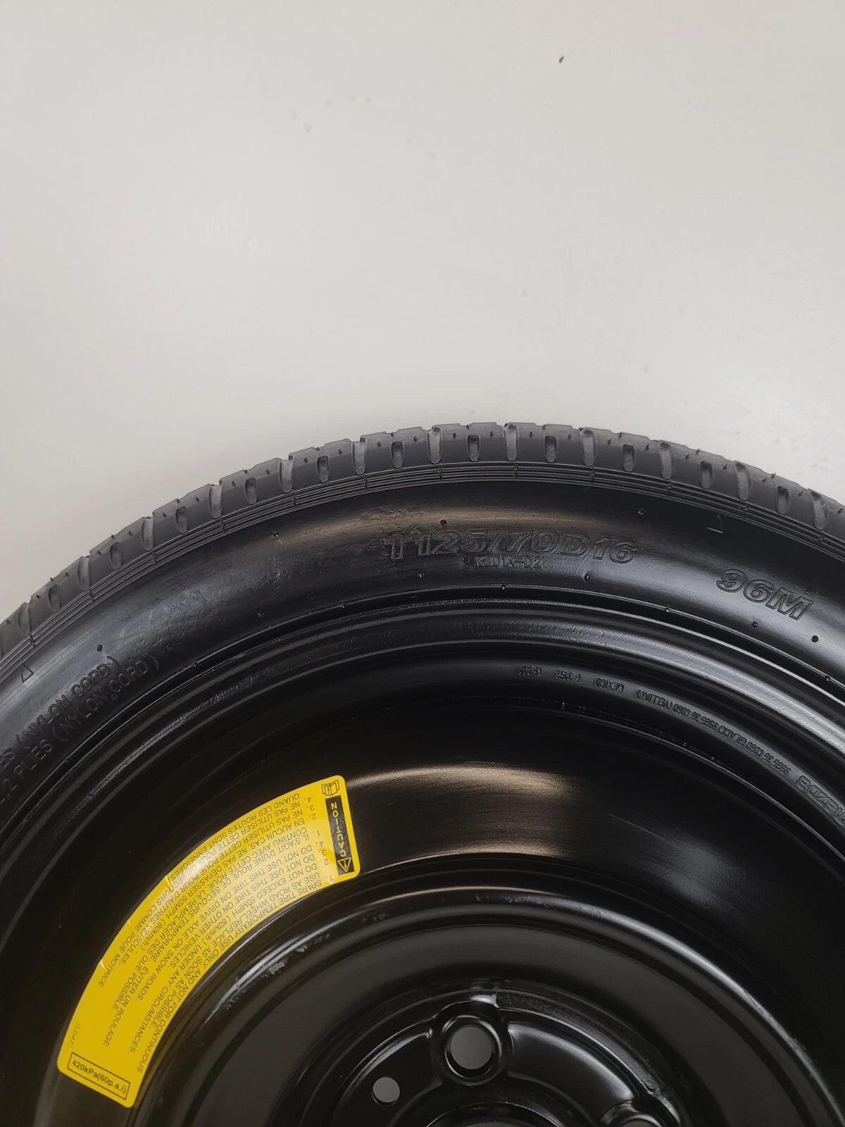 Spare Tire 16" Fits 2019 - 2023 Mazda 3 Compact Donut