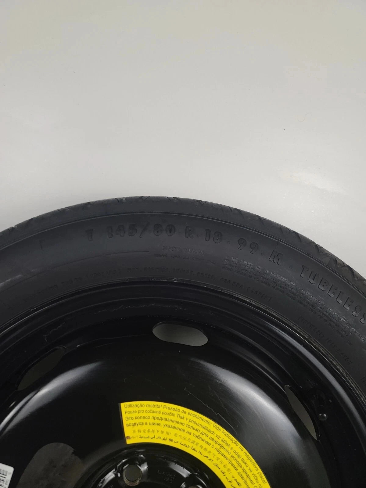 SPARE TIRE 18" FITS 2017-2024 VOLKSWAGEN ID4 COMPACT DONUT