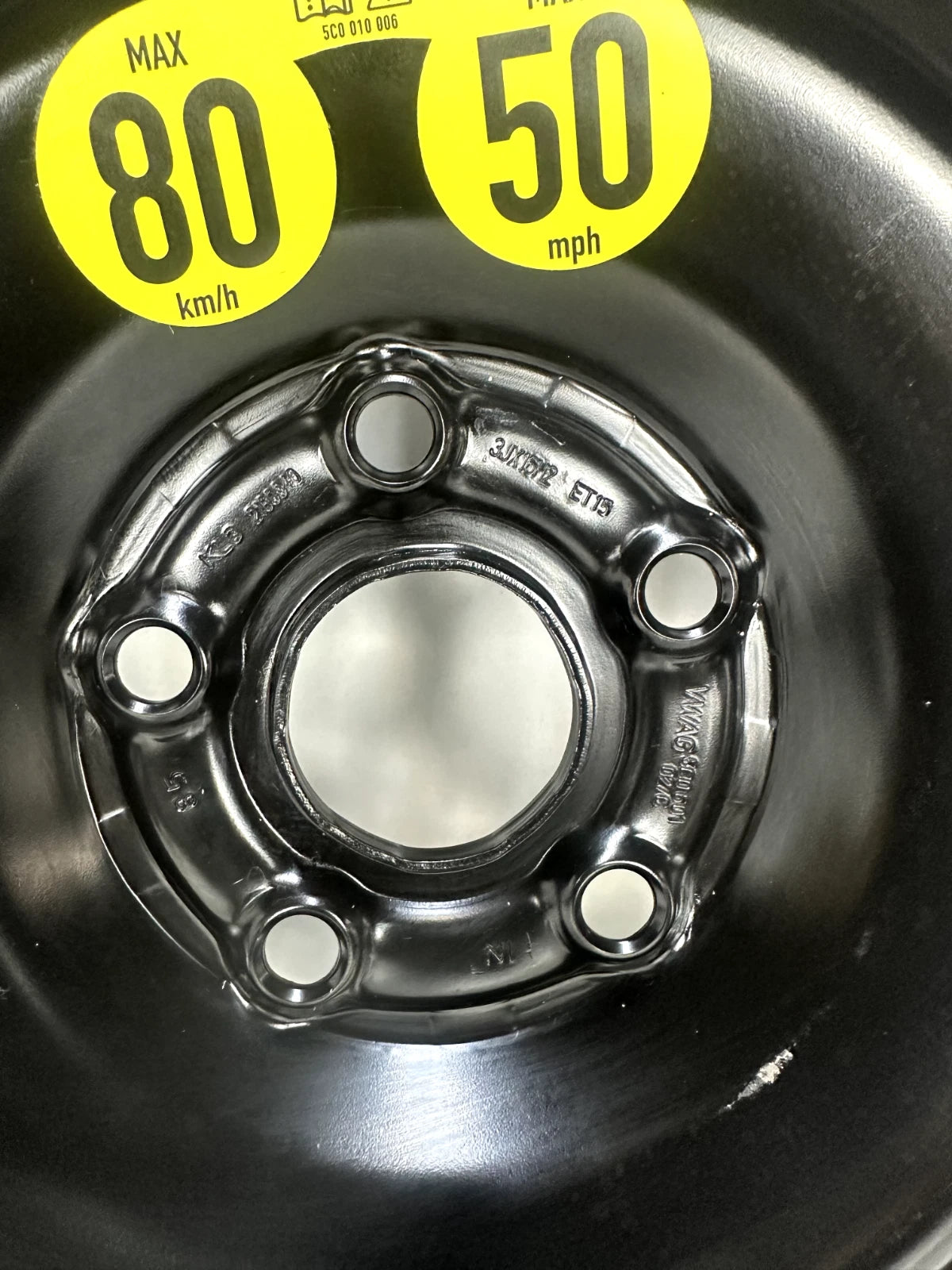 SPARE TIRE W/JACK KIT 16" FITS 2014-2019 VOLKSWAGEN GOLF COMPACT DONUT .