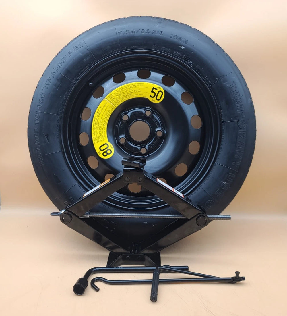 SPARE TIRE W/JACK KIT 16" FITS 2009-2021 VOLKSWAGEN PASSAT COMPACT DONUT